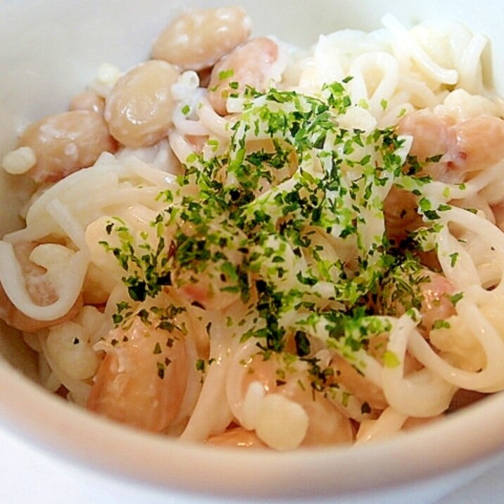 ❤素麺と大豆のマヨ塩麹和え❤